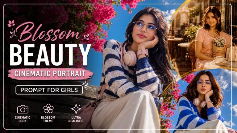 Blossom Beauty Cinematic Portrait AI photo trend shared by RonyTica