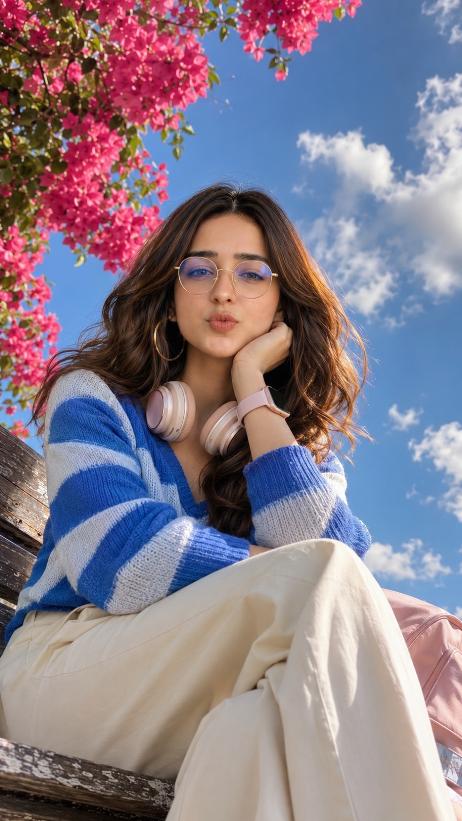 Blossom Beauty Cinematic Portrait sky and flower style AI photo on RonyTica
