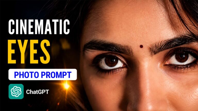 Cinematic eyes photo prompt viral AI trend close-up portrait on RonyTica