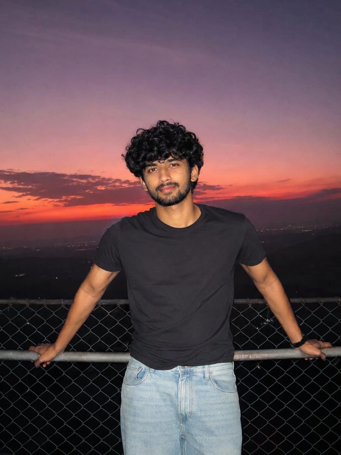 Male cinematic sunset portrait photo prompt AI image on RonyTica