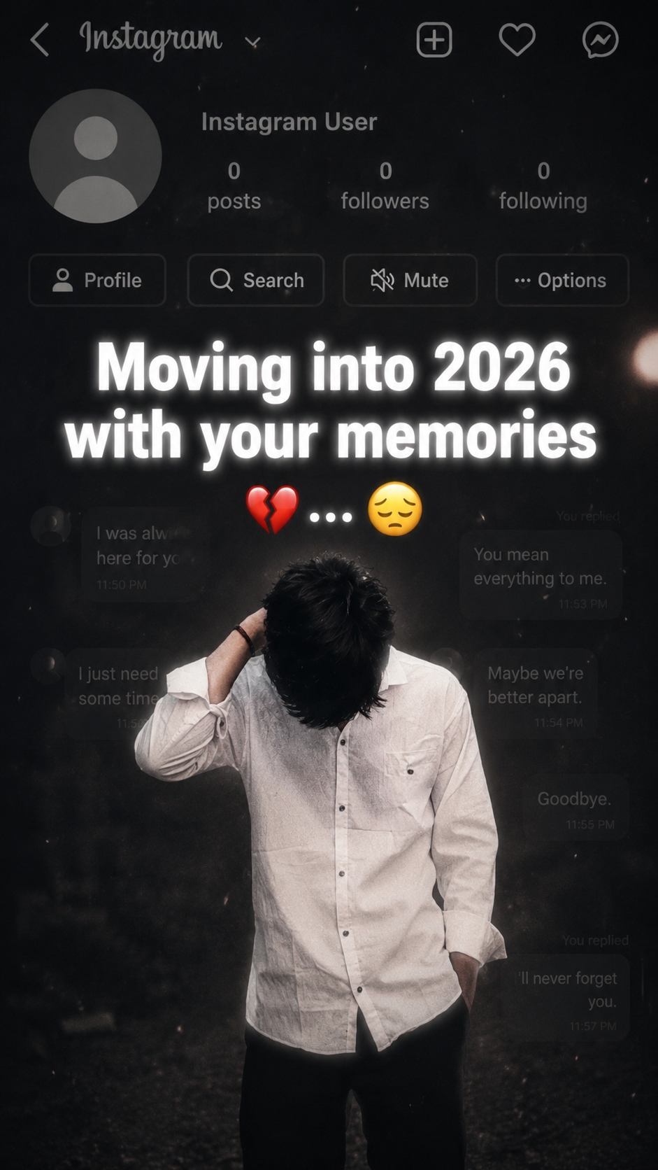Instagram User moving into 2026 with memories photo prompt