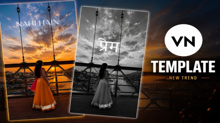 VN app Ek Taraf Apna text reveal template tutorial with black and white transition