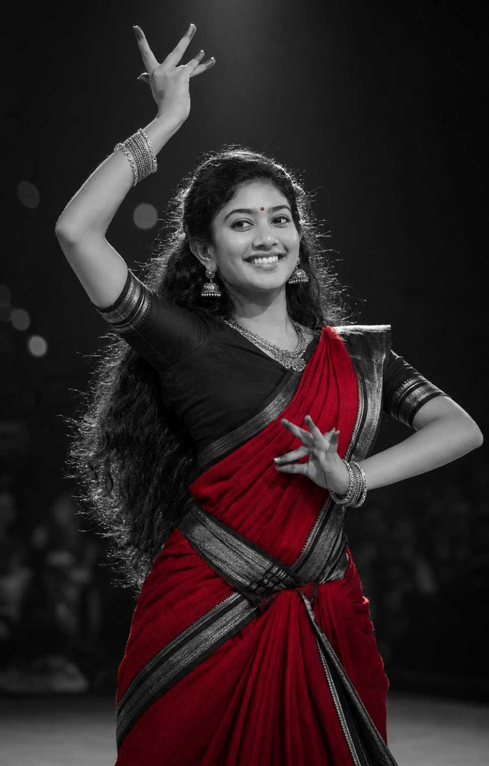 Bharatanatyam AI photo prompt stage lighting classical dance pose