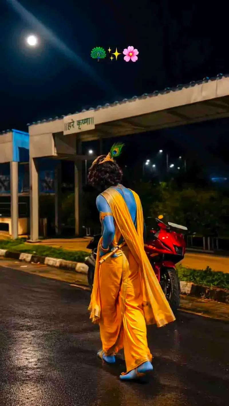 Krishna Ji VN video template demo screenshot night ride
