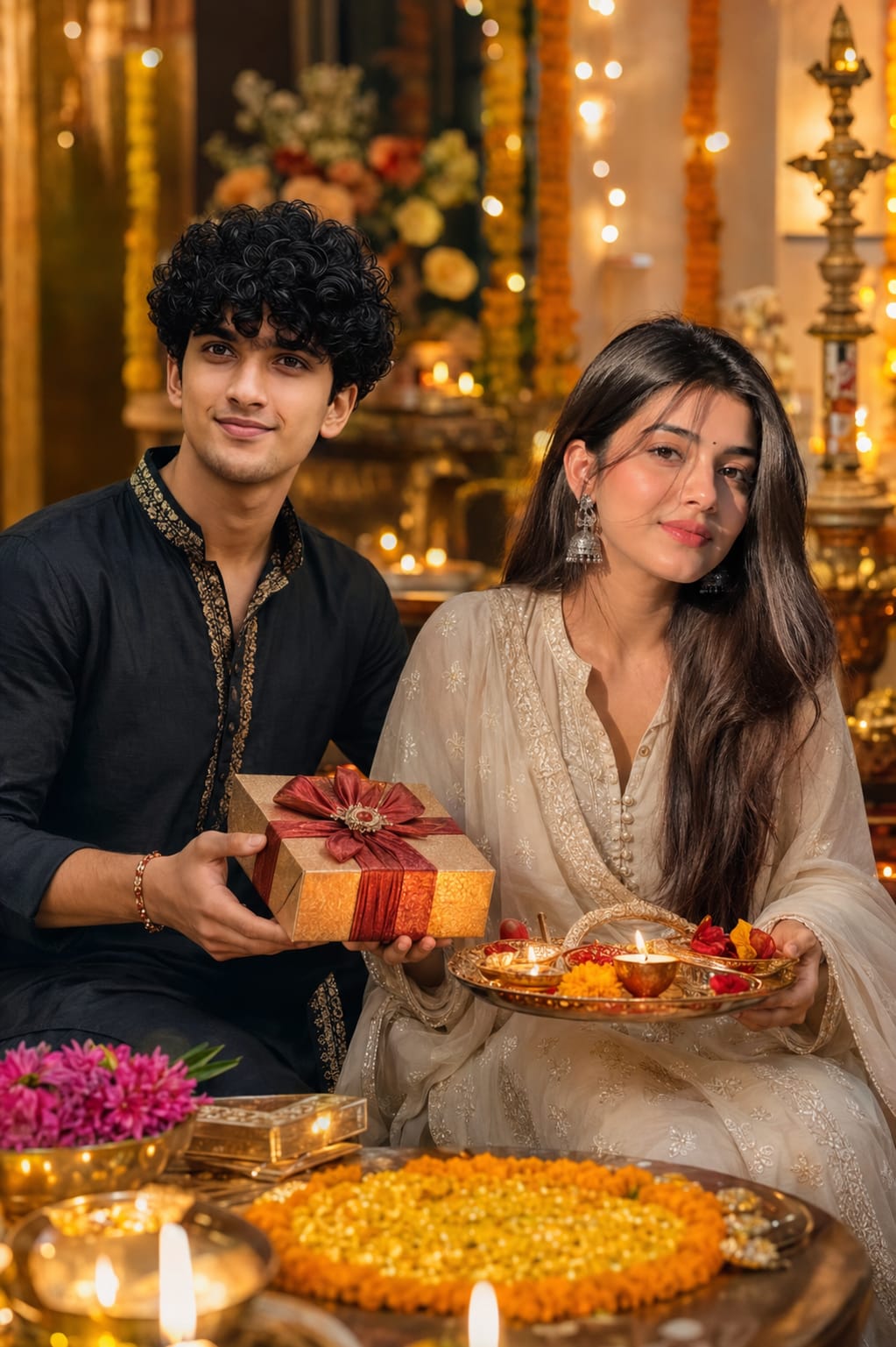 Raksha Bandhan AI photo prompt gift exchange festive style - RonyTica