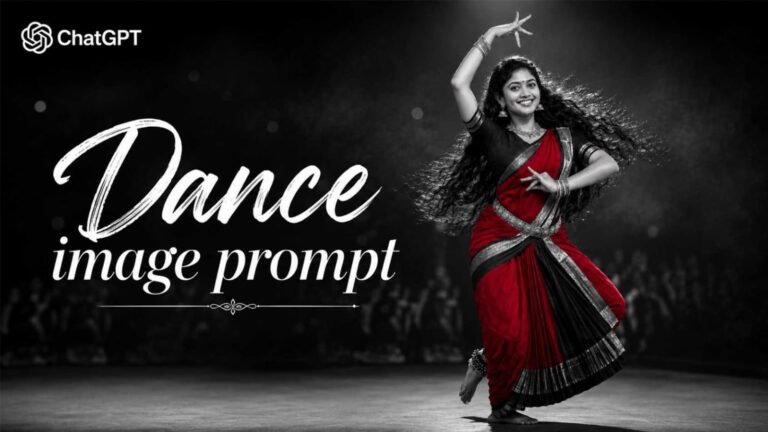 Viral Bharatanatyam AI photo prompt black and white red saree classical dance pose