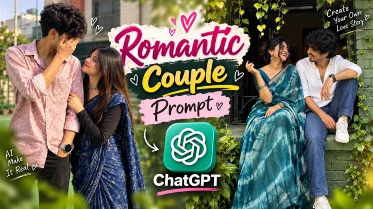 Romantic couple prompt cover image showing viral AI couple photo trend with ChatGPT on RonyTica