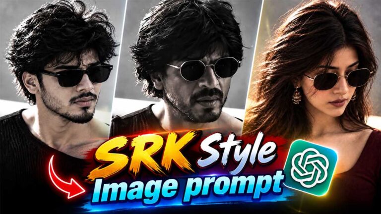 SRK style image prompt viral black and white AI photo of boy and girl with sunglasses